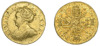 Anne (1702-1714), Half-Guinea, 1709 (MCE 232; Bull 488; S 3575). Lightly cleaned, flecking, very fine	 £600-£800