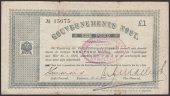 Gouvernements Noots, £1, Pretoria, 28 May 1900, serial number 15675, without watermark, overstamped with...