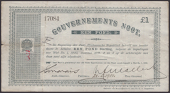 Gouvernements Noots, £1, Pretoria, 28 May 1900, serial number 17084, without watermark, overstamped on reverse with...