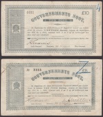 Gouvernements Noots, £5, Pretoria, 28 May 1900, repeater serial number 3355, also ERROR: £10, 28 May 1900,...