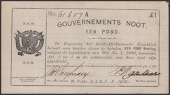 ERROR: Gouvernements Noots, £1, Te Velde, 1 May 1902, serial number 61657A, vertical lines watermark, lined paper...