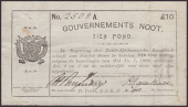 ERROR: Gouvernements Noots, £10, Te Velde, 1 April 1902, serial number 2508A, vertical lines watermark, lined paper...