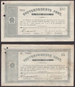Gouvernements Noots, a group of cancelled notes from the Pretoria, 28 May 1900 issue, all with circular cancellation...