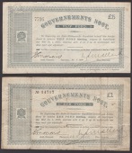 Gouvernements Noots, £1 and £5, Pretoria, 28 May 1900, serial numbers 14717 and 7714, without watermarks, each...