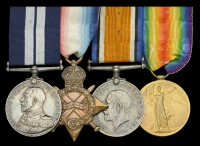 A fine Great War D.S.M. group of four awarded to Able Seaman N. L. Rae, H.M. Submarine B11, Royal Navy, for his...