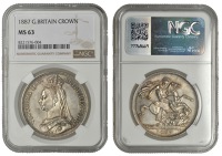 Victoria (1837-1901), Crown, 1887 (ESC 2585; S 3921). Prettily toned over residual bloom, good extremely fine...