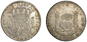 Mexico, Charles III, 8 Réales, 1762 MM, Mexico City, cross between h and i (Cayón 11906; CCT 819; KM. 105)....
