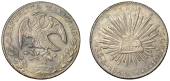 Mexico, First Republic, 8 Réales, 1863 YF, Guanajuato (Dunigan/Parker Go48; KM. 377.8). Extremely fine, dusty olive...