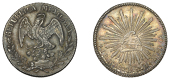 Mexico, First Republic, Réal, 1834/3 RM, Durango (KM. 372.2). Obverse about extremely fine and dark-toned, reverse...