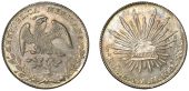 Mexico, Second Republic, 8 Réales, 1892 AM, Mexico City (Dunigan/Parker Mo78; KM. 377.10). Brilliant mint state,...