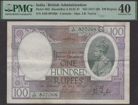 Government of India, 100 Rupees (2), Calcutta, ND (1917-30), consecutive serial number S/69 807067-68, Taylor...
