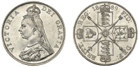 Victoria (1837-1901), Double Florin, 1889 (ESC 2701; S 3923). Some light bagmarks, extremely fine 	 £150-£180
