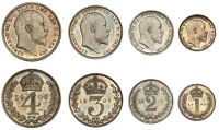 Edward VII (1901-1910), Maundy Set, 1905 (ESC 3611; S 3985) [4]. About mint state with matching tone; in dated case...