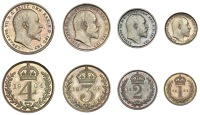 Edward VII (1901-1910), Maundy Set, 1904 (ESC 3610; S 3985) [4]. Virtually mint state with matching tone; in dated...