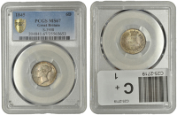 Victoria (1837-1901), Sixpence, 1845 (ESC 3179; S 3908). Lustrous, mint state [Graded by NGC as MS 67 TOP POP]	...