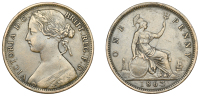 Victoria (1837-1901), Penny, 1863, dies Jg, open 3 in date (Gouby B; F –; Bamford 62; S 3954). Toned, very fine...
