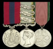 A Crimean War ‘Thin Red Line’ D.C.M. group of three awarded to Private A. Fletcher, 93rd...