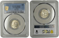 Victoria (1837-1901), Sixpence, 1866, die 24 (ESC 3213; S 3909). Lustrous, mint state [Graded by NGC as MS 65]	...