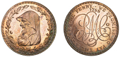 Amlwch, Parys Mine Co, Specimen Penny, 1788, druid’s head left encircled by thin wreath of 24 acorns, rev. pm co...