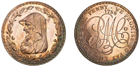 Amlwch, Parys Mine Co, Specimen Penny, 1788, druid’s head left encircled by thin wreath of 24 acorns, rev. pm co...