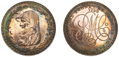 Amlwch, Parys Mine Co, Specimen Penny, 1788, druid’s head left encircled by thin wreath of 24 acorns, rev. pm co...