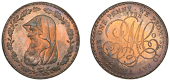 Amlwch, Parys Mine Co, Penny, 1788, druid’s head left encircled by thin wreath of 17 single acorns, rev. pm co...