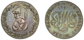 Amlwch, Parys Mine Co, Halfpenny, 1791, uncertain manufacturer (early Boulton?), druid’s head left encircled by...