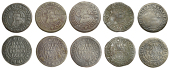 17th Century Tokens, Cookham, Martha Spot, Halfpence, 1668 (5), 2.65g/6h, 2.40g/6h, 1.96g/6h, 1.82g/6h, 1.53g/6h...