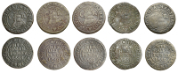 17th Century Tokens, Cookham, Martha Spot, Halfpence, 1668 (5), 2.65g/6h, 2.40g/6h, 1.96g/6h, 1.82g/6h, 1.53g/6h...
