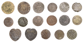 17th Century Tokens, Faringdon, John Barrett, Farthings (2), undated, 0.97g/6h (N 6403; BW. 19), 1662, 1.07g/6h (N...