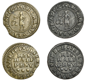 17th Century Tokens, Ilsley, Richard Weston, Halfpence, 1669 (2), 2.48g/12h, 1.97g/12h (both N 88; BW. 39) [2]....