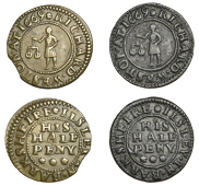 17th Century Tokens, Ilsley, Richard Weston, Halfpence, 1669 (2), 2.48g/12h, 1.97g/12h (both N 88; BW. 39) [2]....