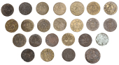 17th Century Tokens, Maidenhead, William Battes, Farthings, 1659 (4), 1.12g/12h, 1.03g/12h, 1.03g/12h, 0.85g/12h...
