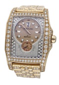 Breitling. A pink gold and diamond-set rectangular wristwatch with jumping hours, Flying B, Ref. R2836263/H537, No....