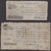 Gainsborough Bank, for William Hornby & Joseph Esdaile, 1 Guinea, 4 November 1802, serial number 516, also 5...