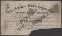 Halifax Commercial Banking Company Limited, cancelled £5, 1 March 1864, serial number A99, CANCELLED handstamps,...