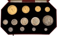 Edward VII (1901-1910), Proof ‘set’, 1902, comprising Five Pounds, Two Pounds, Sovereign and Half-Sovereign,...