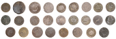 17th Century Tokens, Wokingham, Will Andarson, Farthings (5), 1.38g (N 261, this piece; BW. 177); 0.71g/6h,...