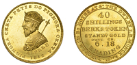 19th Century Tokens, Reading, John Berkeley Monck, 40 Shillings, 1812, in gold, bust of King Alfred left, rev....