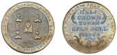 19th Century Tokens, Reading, John Berkeley Monck, Halfcrown, 1811, arms, rev. value, edge grained, 9.46g/12h (D 3)....