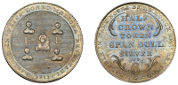 19th Century Tokens, Reading, John Berkeley Monck, Halfcrown, 1811, arms, rev. value, edge grained, 9.46g/12h (D 3)....