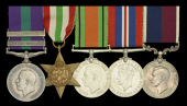 Five: Flight Sergeant H. T. Courtney, Royal Air Force, a recipient of the scarce clasp for Southern Desert,...