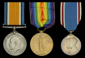 Three: Trooper A. W. Head, Guards Machine Gun Regiment

British War and Victory Medals (4250 Tpr. A. W. Head. Gds....