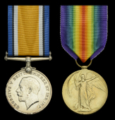 Pair: Corporal J. F. Walsh, Guards Machine Gun Regiment

British War and Victory Medals (1198 Cpl. J. F. Walsh....
