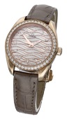 Omega. A lady’s pink gold and diamond-set automatic wristwatch, Ref. 220.58.34.20.99.006, Co-Axial Seamaster Aqua...