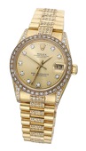 Rolex. A lady’s gold automatic wristwatch with date and bracelet (later set diamonds), Ref. 68278, Oyster...