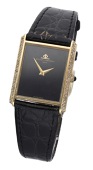 Baume & Mercier. A gold and diamond-set rectangular wristwatch, Ref. 37205, circa 1980.
Movement: cal. BN777,...
