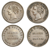 Miscellaneous Tokens and Checks, East Ilsley, Adam Wheeler, copper Farthings (2), both 22mm, 3.39g/12h, 3.28g/12h...