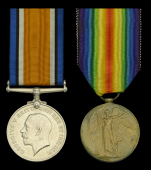 Pair: Private P. Beveridge, Scots Guards and 3rd Guards Brigade Machine Gun Company, who was killed in action in 25...