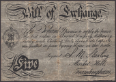 Bill of Exchange, S.M. Starling, Market Hill, Framlingham, £5, ND (c.1888), with text ‘On Demand I promise to...